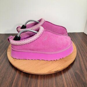 UGG Tazz Womens Size 7 Shoes Pink Purple Ruby Suede Platform Tasman Slippers